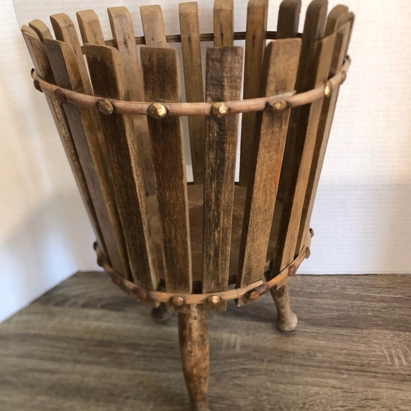 Vintage Primitive Wooden Planter Stand - Picture 4 of 10